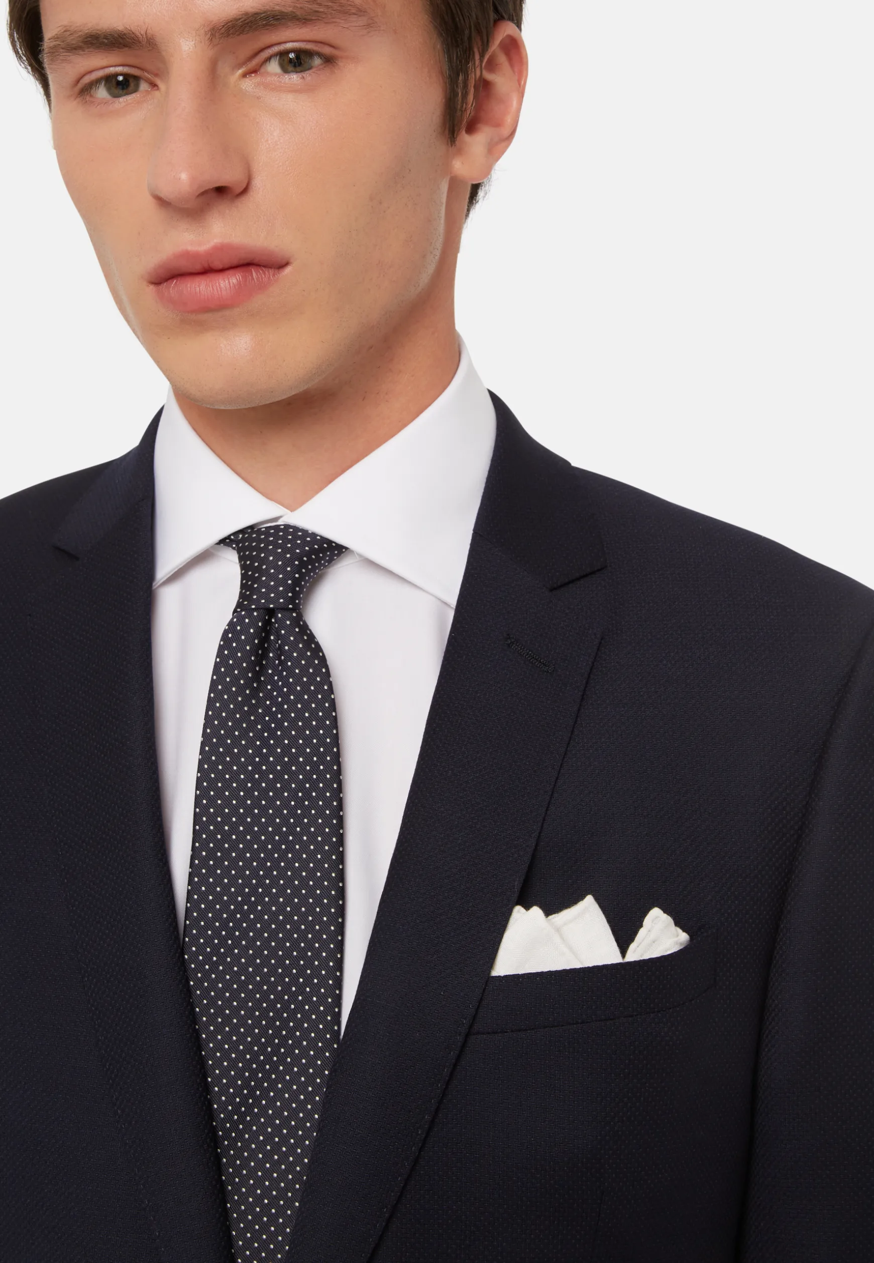 Blue Pin Point Stretch Wool Suit|Boggi Milano Hot