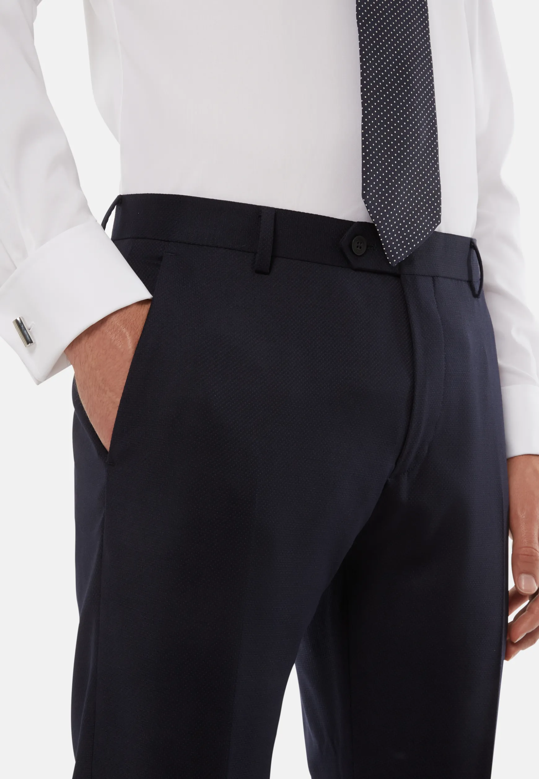 Blue Pin Point Stretch Wool Suit|Boggi Milano Hot