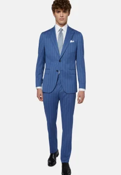 Pinstripe Stretch Wool Suit|Boggi Milano Discount