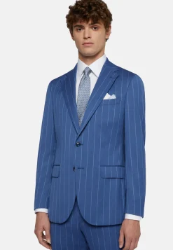 Pinstripe Stretch Wool Suit|Boggi Milano Discount