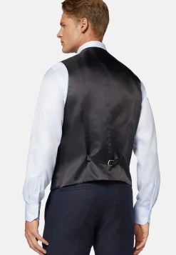 Blue Pinstripe Wool Waistcoat|Boggi Milano Discount