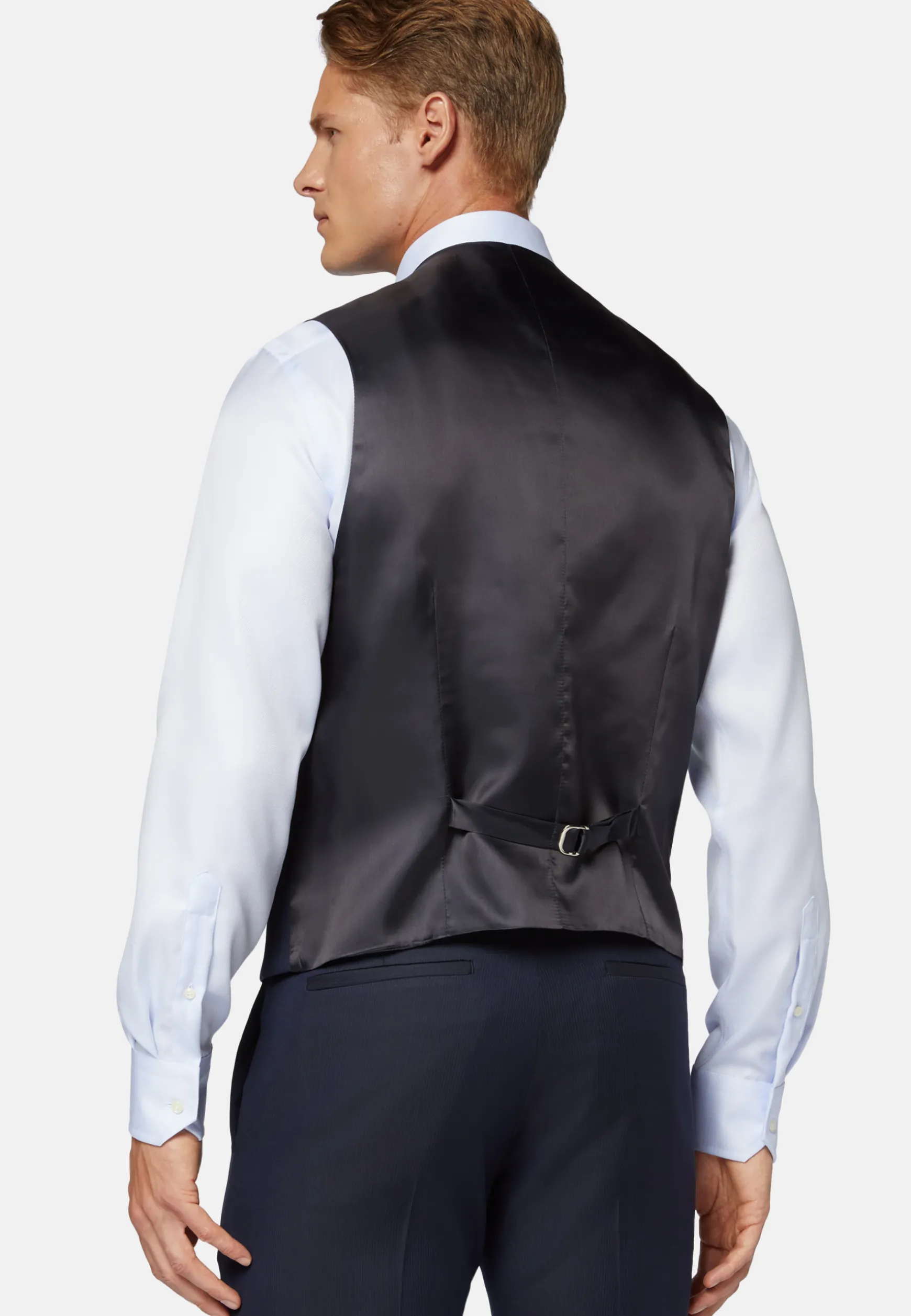 Blue Pinstripe Wool Waistcoat|Boggi Milano Discount