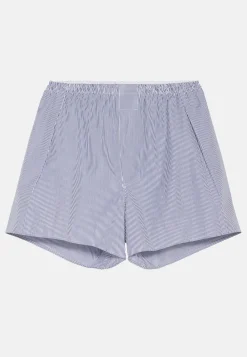Blue Striped Cotton Boxer Shorts|Boggi Milano Outlet