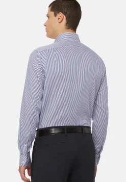 Striped Cotton Dobby Shirt Regular Fit|Boggi Milano Best