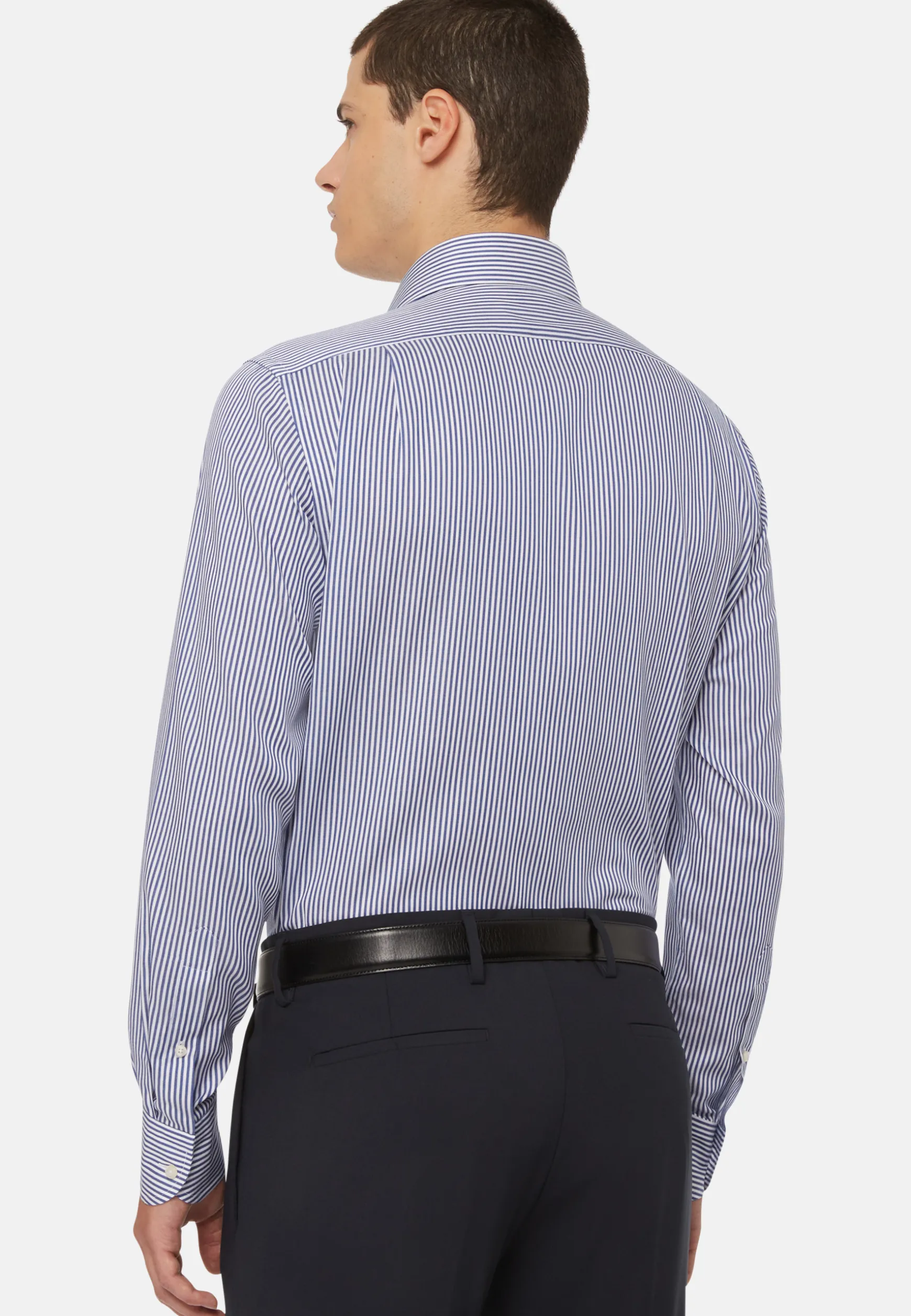 Striped Cotton Dobby Shirt Regular Fit|Boggi Milano Best