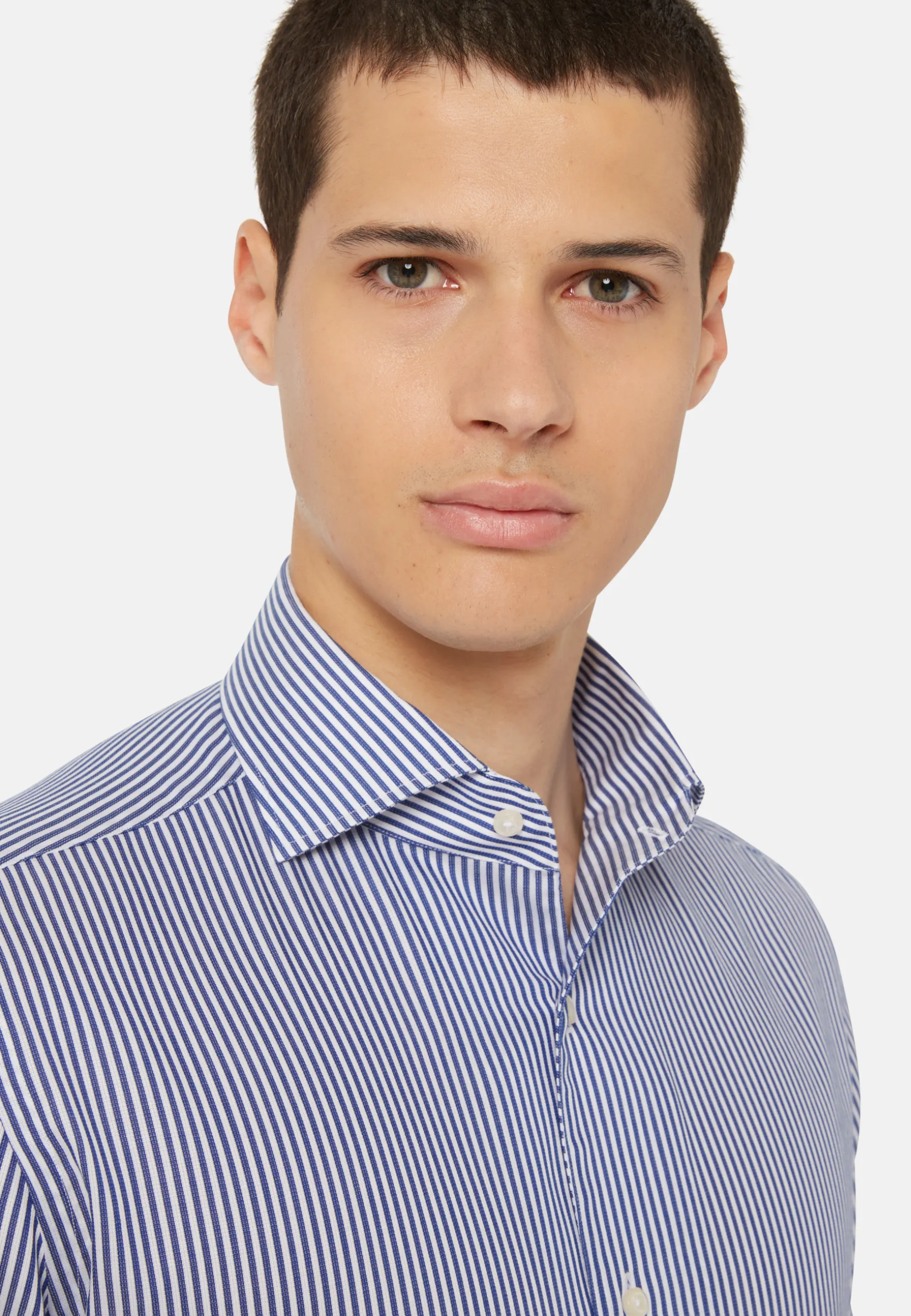 Striped Cotton Dobby Shirt Regular Fit|Boggi Milano Best