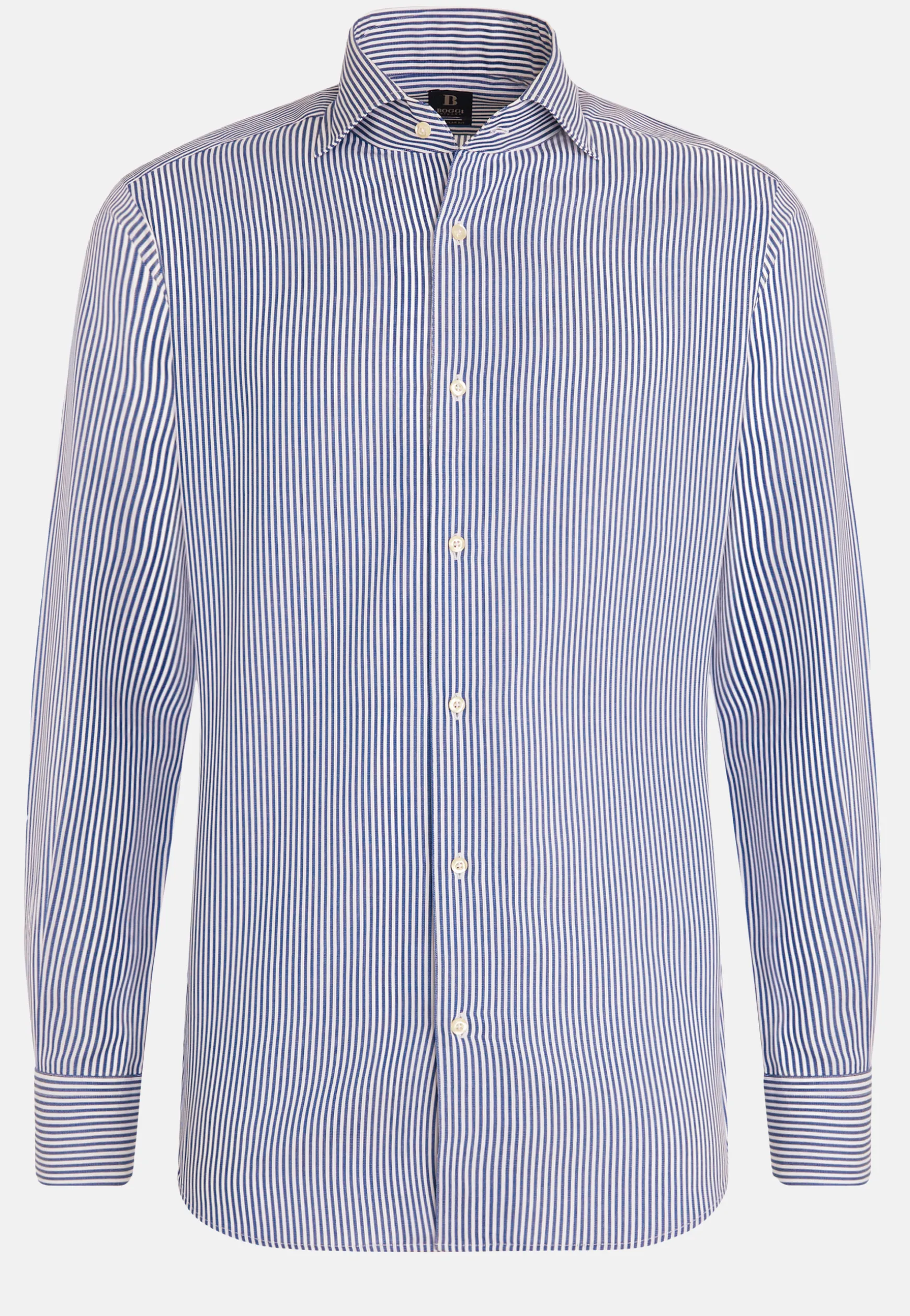 Striped Cotton Dobby Shirt Regular Fit|Boggi Milano Best