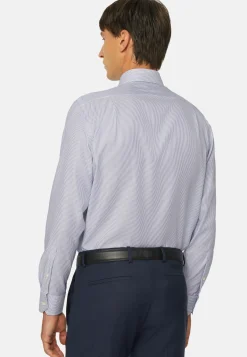 Striped Cotton Dobby Shirt Regular Fit|Boggi Milano Best