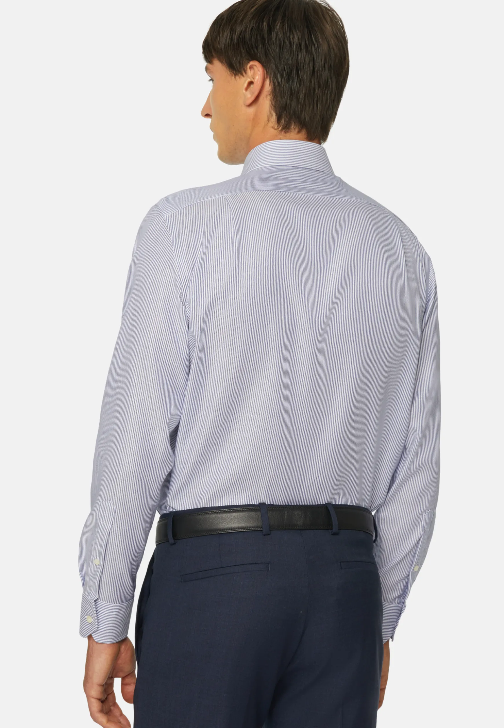 Striped Cotton Dobby Shirt Regular Fit|Boggi Milano Best