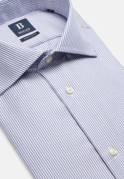 Striped Cotton Dobby Shirt Regular Fit|Boggi Milano Best