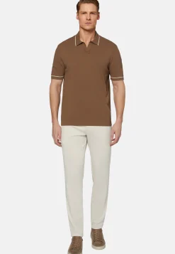 Cotton Crepe Knit Polo Shirt|Boggi Milano Online