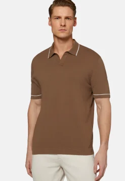 Cotton Crepe Knit Polo Shirt|Boggi Milano Online