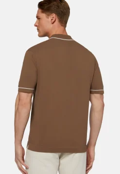 Cotton Crepe Knit Polo Shirt|Boggi Milano Online