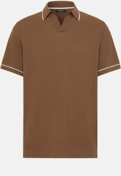 Cotton Crepe Knit Polo Shirt|Boggi Milano Online