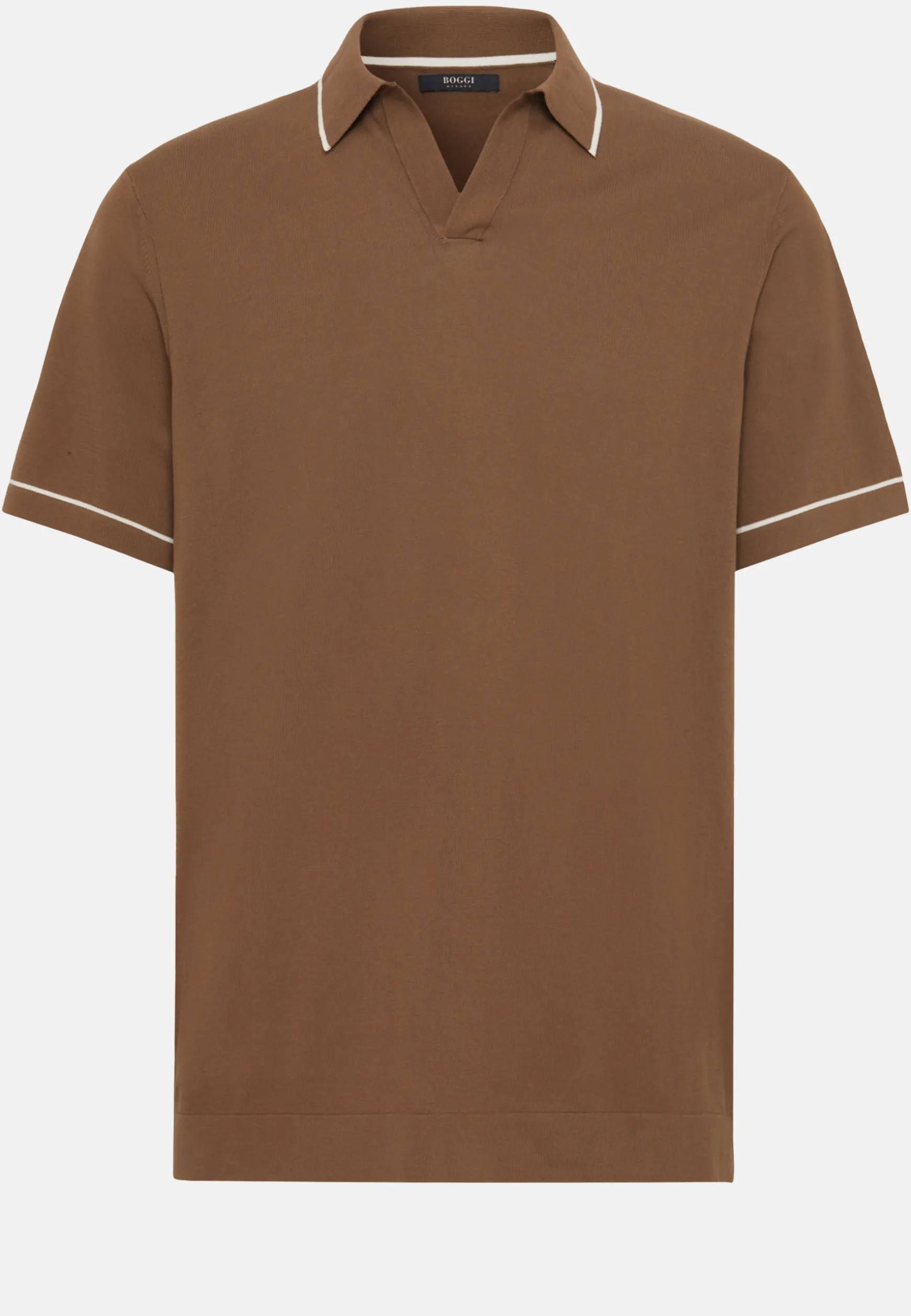 Cotton Crepe Knit Polo Shirt|Boggi Milano Online