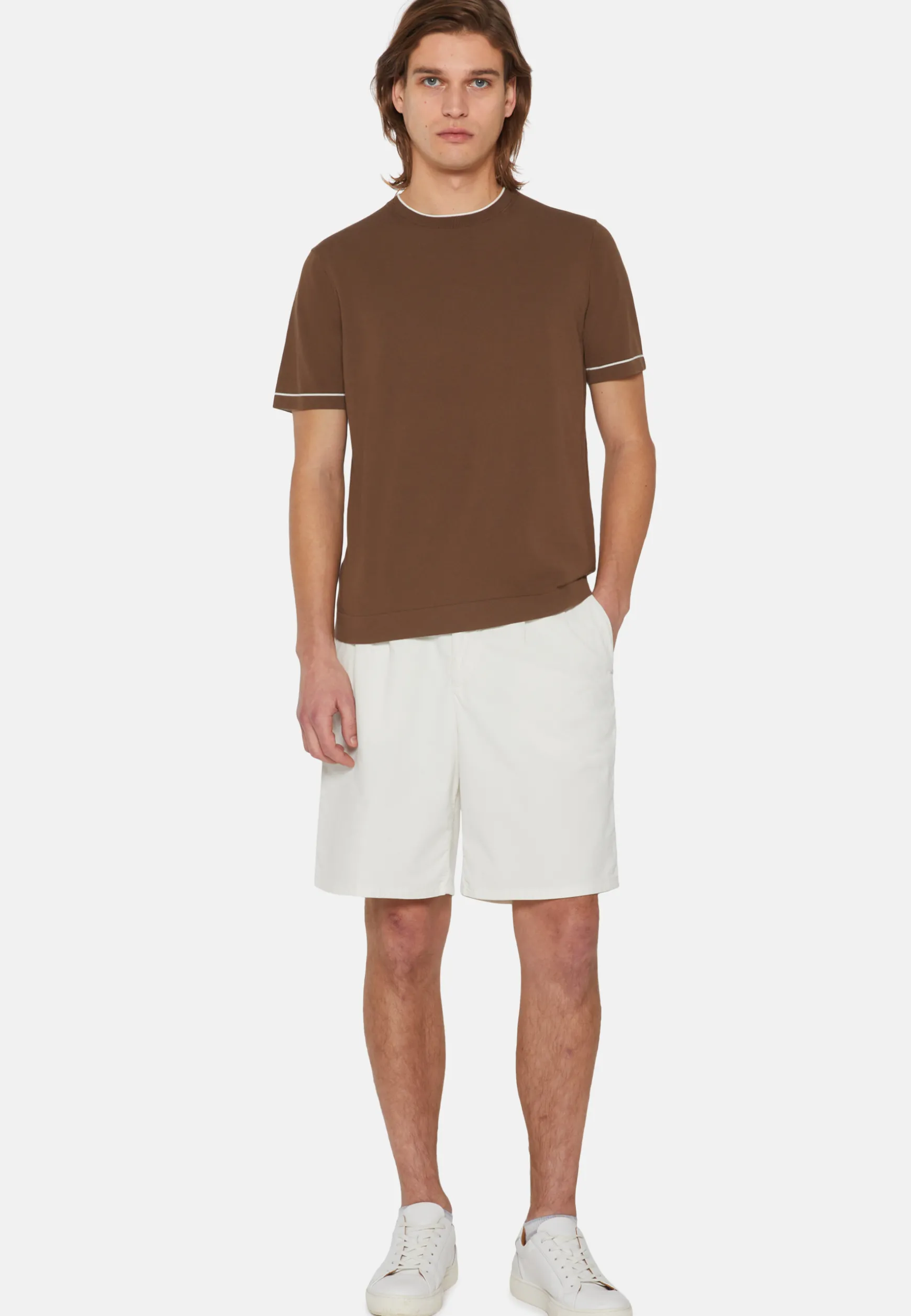 Cotton Crepe Knit T-shirt|Boggi Milano New
