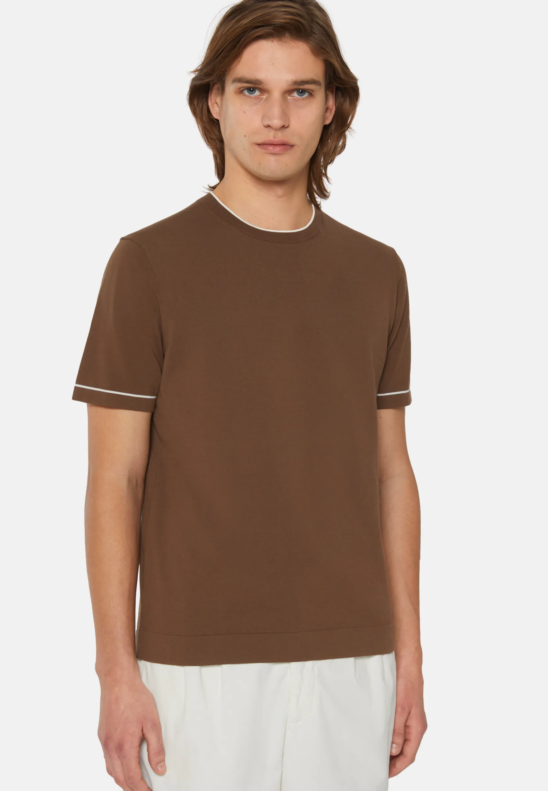 Cotton Crepe Knit T-shirt|Boggi Milano New