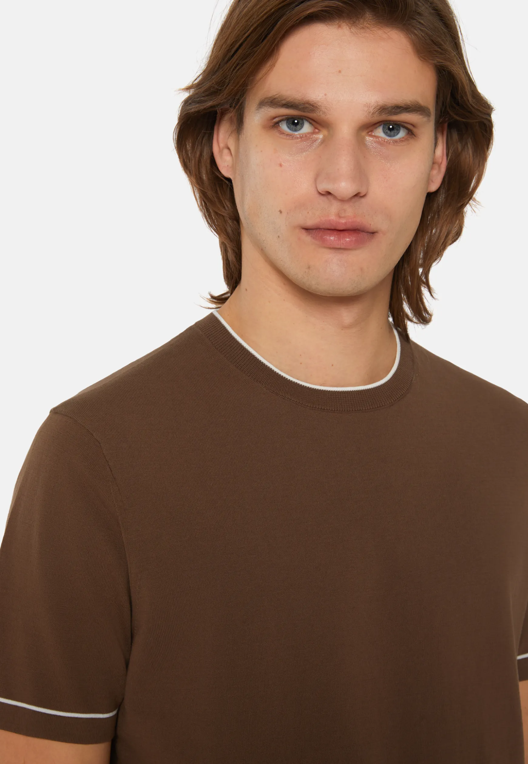 Cotton Crepe Knit T-shirt|Boggi Milano New