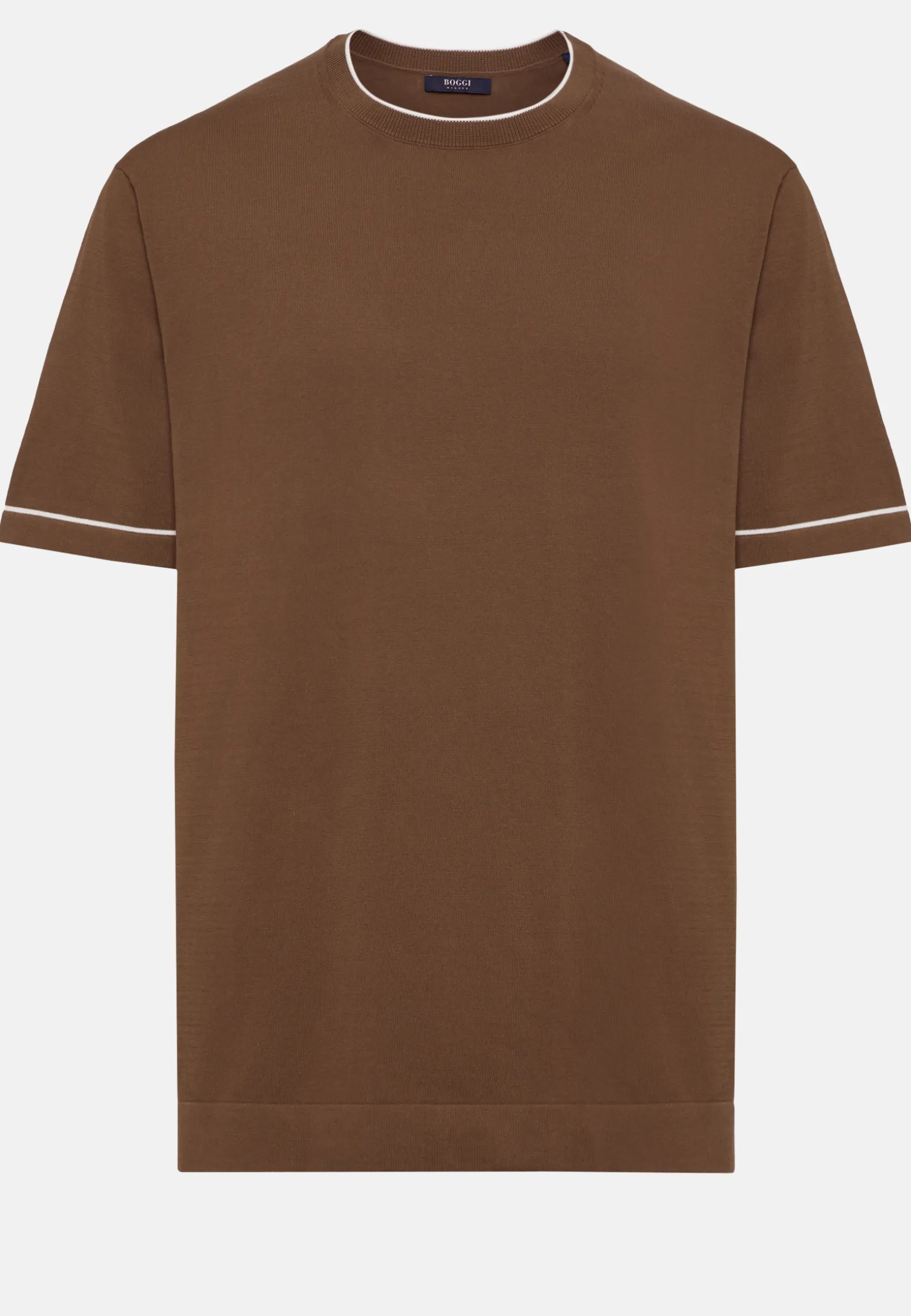 Cotton Crepe Knit T-shirt|Boggi Milano New