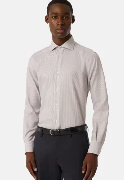 Striped Cotton Dobby Shirt Regular|Boggi Milano Discount