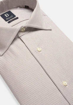 Striped Cotton Dobby Shirt Regular|Boggi Milano Discount
