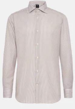 Striped Cotton Dobby Shirt Regular|Boggi Milano Discount