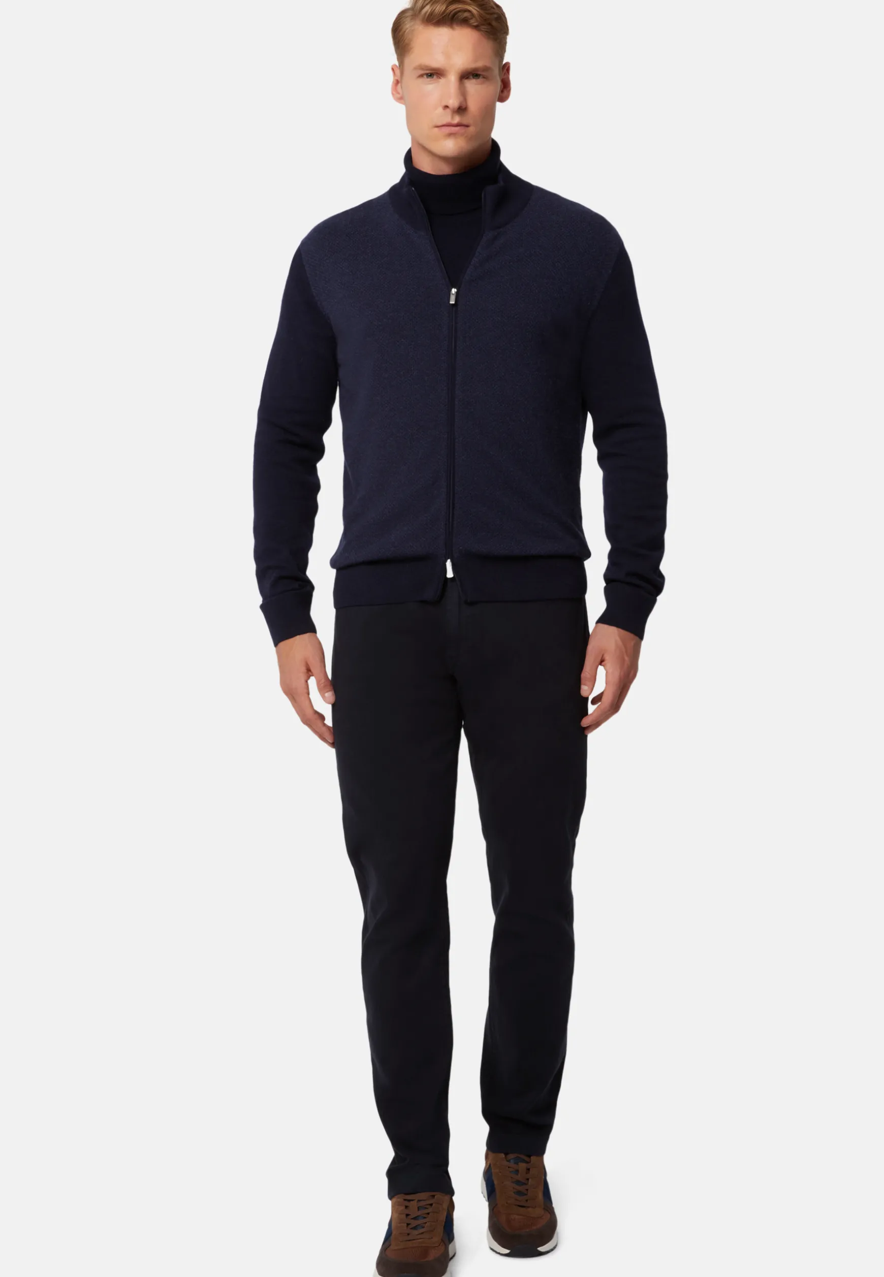 Cashmere Blend Full Zip Sweater|Boggi Milano Flash Sale