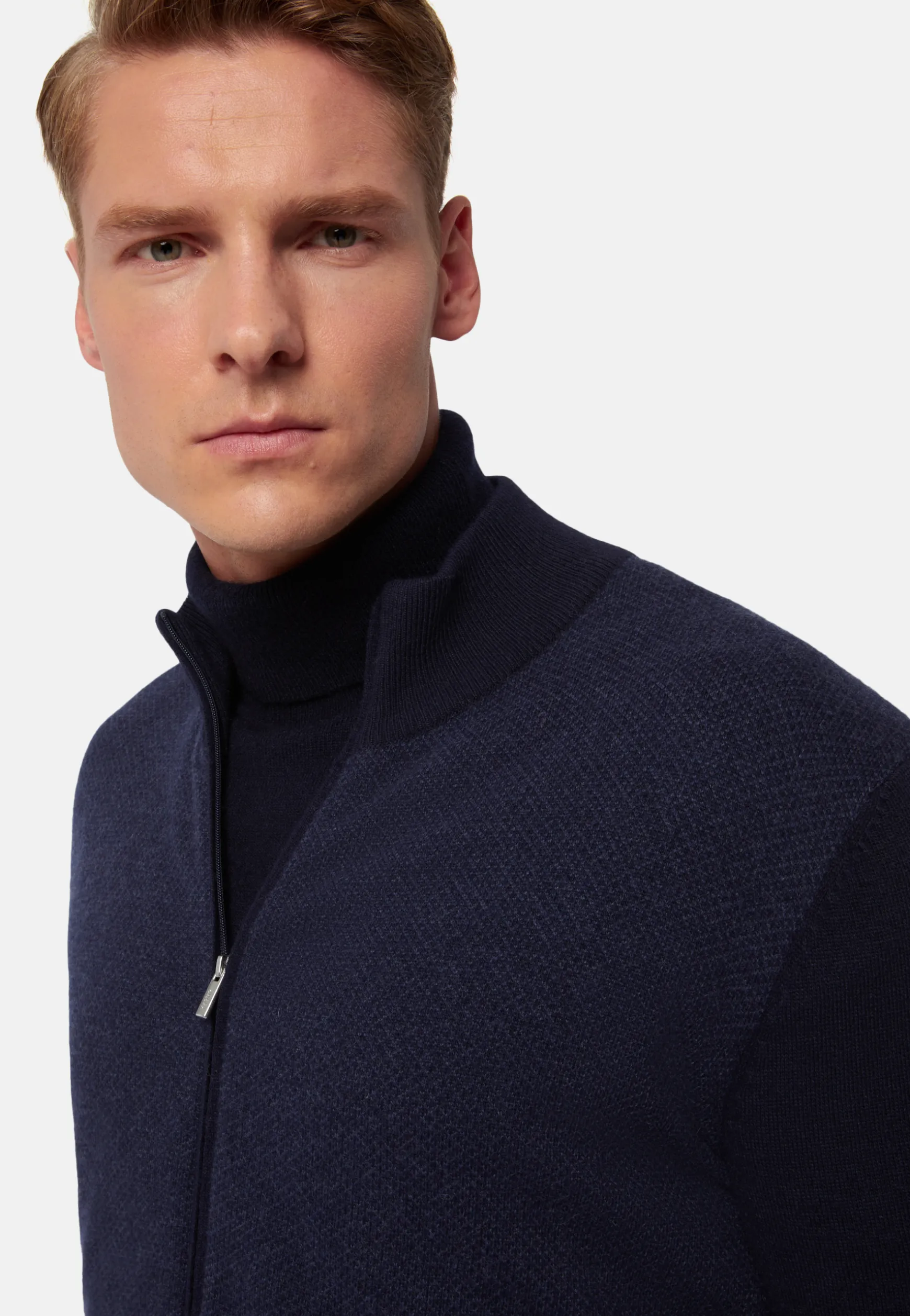 Cashmere Blend Full Zip Sweater|Boggi Milano Flash Sale