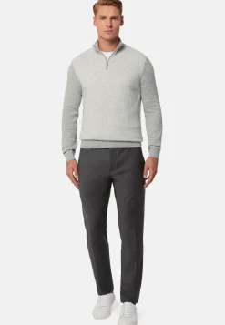 Cashmere Blend Half Zip Sweater|Boggi Milano Outlet