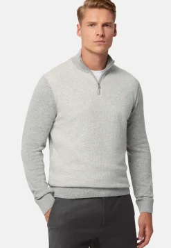 Cashmere Blend Half Zip Sweater|Boggi Milano Outlet