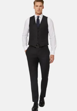 Grey Wool Twill Waistcoat|Boggi Milano Clearance