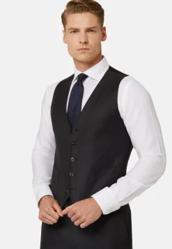 Grey Wool Twill Waistcoat|Boggi Milano Clearance