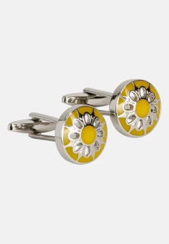 Circular cufflinks with flower|Boggi Milano Clearance