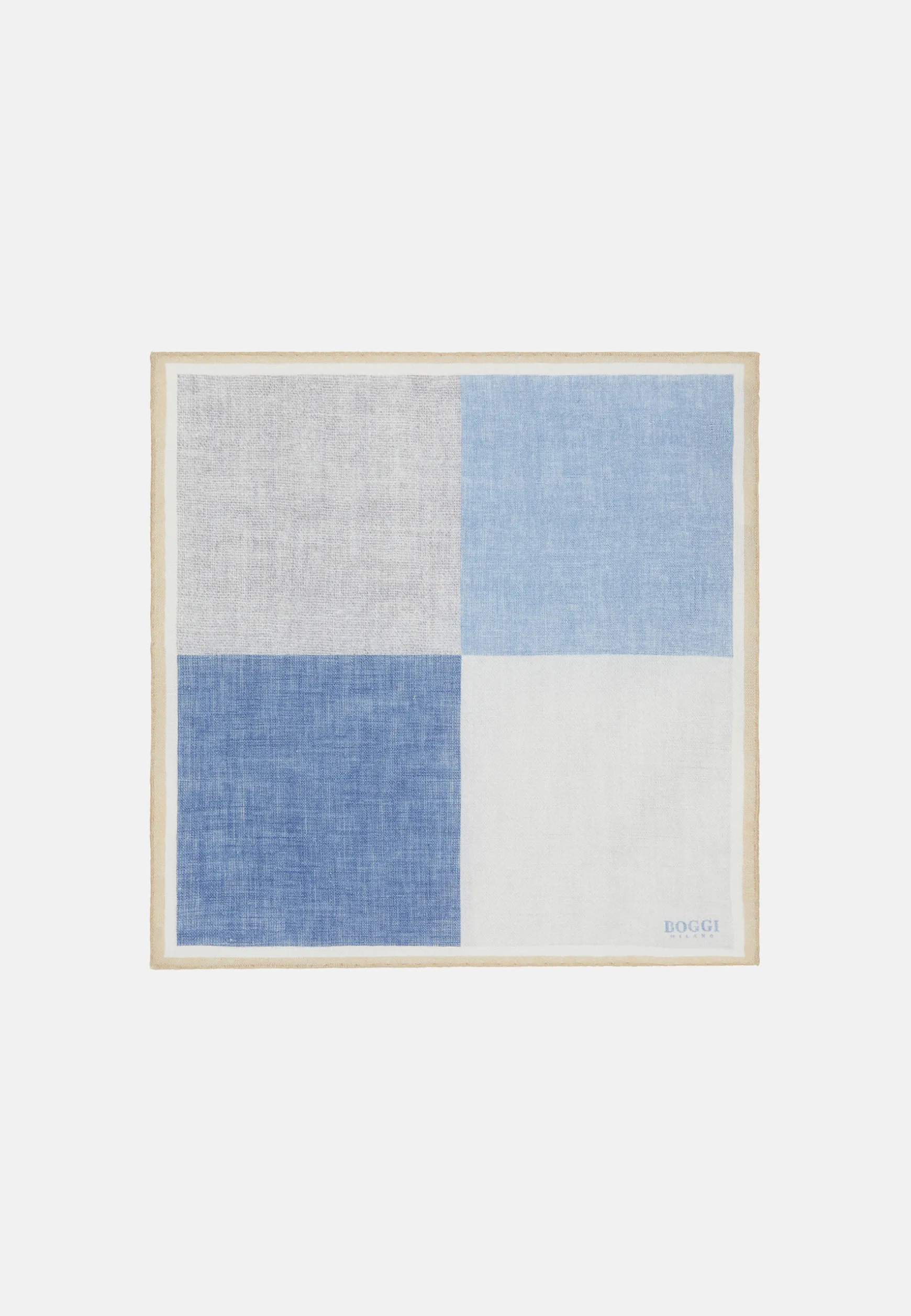 Colour Block Linen Pocket Square|Boggi Milano Best