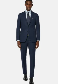 Cornflower Blue Birdseye Jacket In Super 110 Wool|Boggi Milano Store