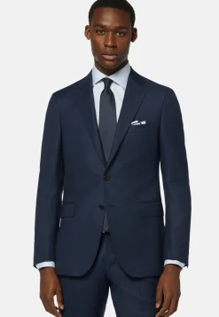 Cornflower Blue Birdseye Jacket In Super 110 Wool|Boggi Milano Store