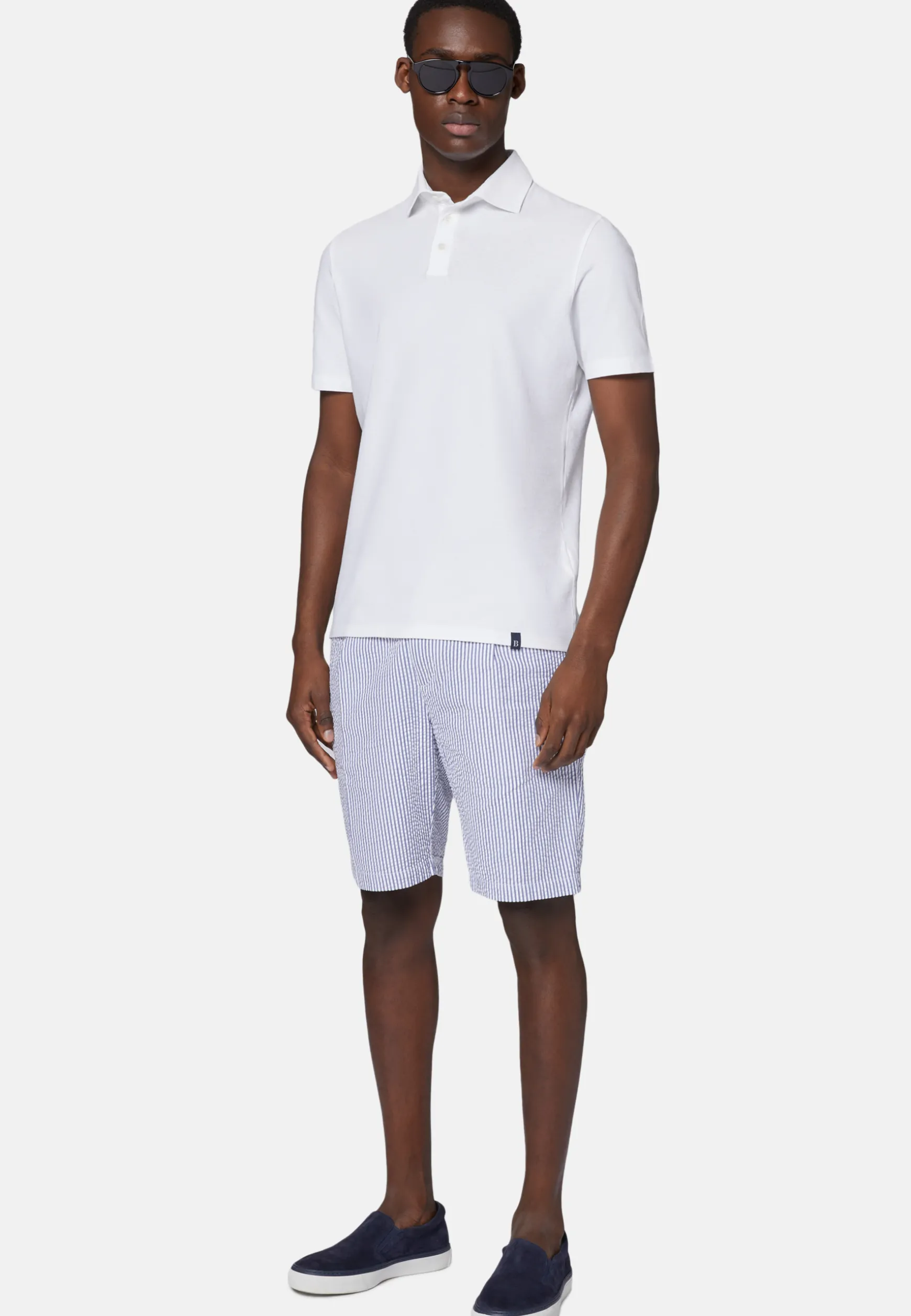 Cotton Crepe Jersey Polo Shirt|Boggi Milano Best
