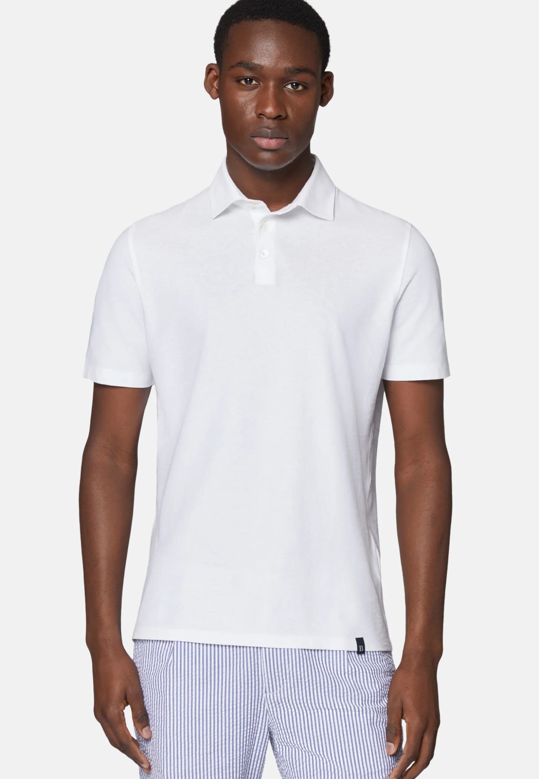 Cotton Crepe Jersey Polo Shirt|Boggi Milano Best