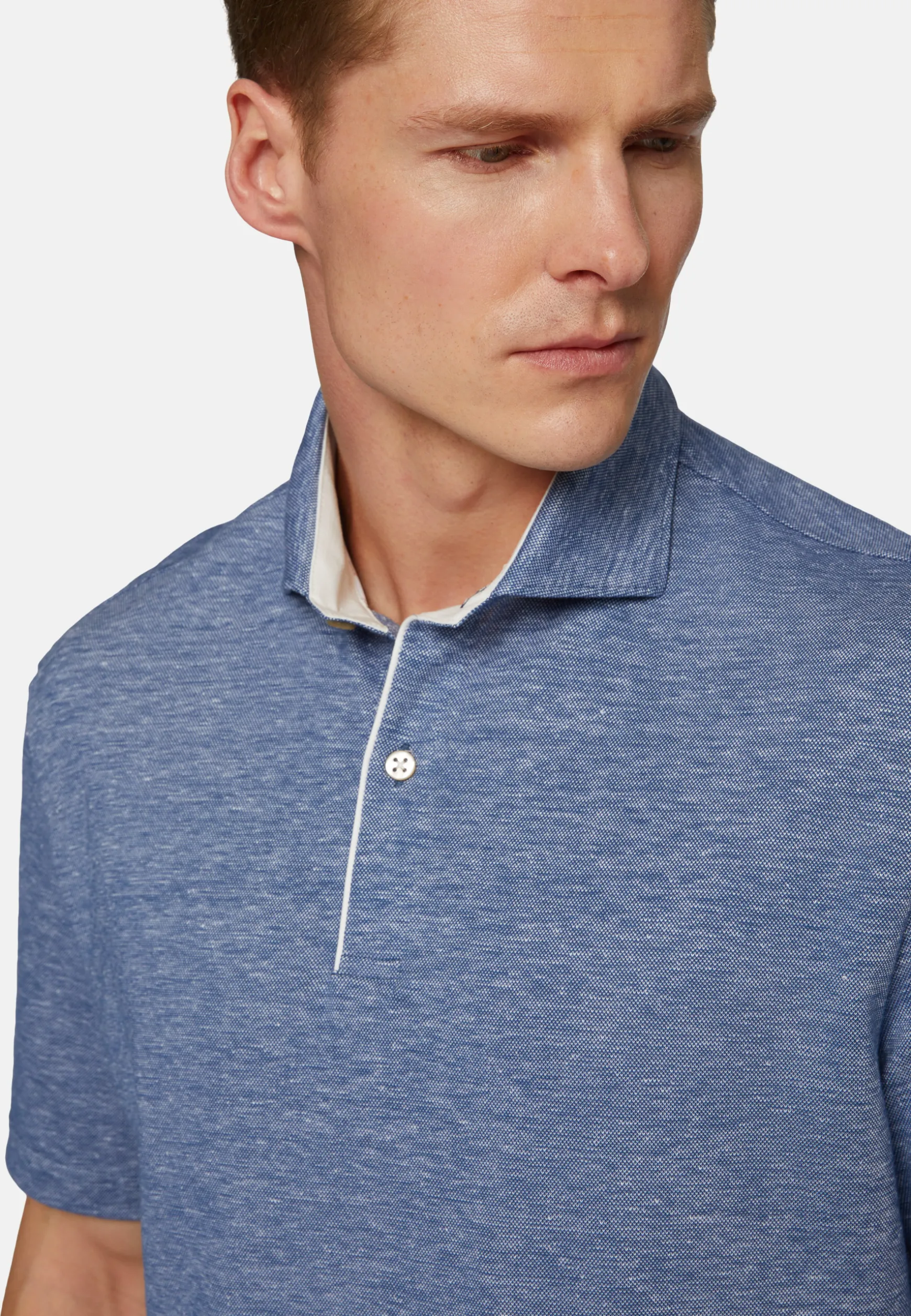 Cotton/Linen Piqué Polo Shirt|Boggi Milano Clearance
