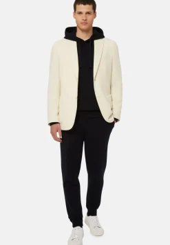 Cream Textured Wool Jersey Jacket|Boggi Milano Best Sale