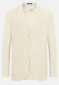 Cream Textured Wool Jersey Jacket|Boggi Milano Best Sale