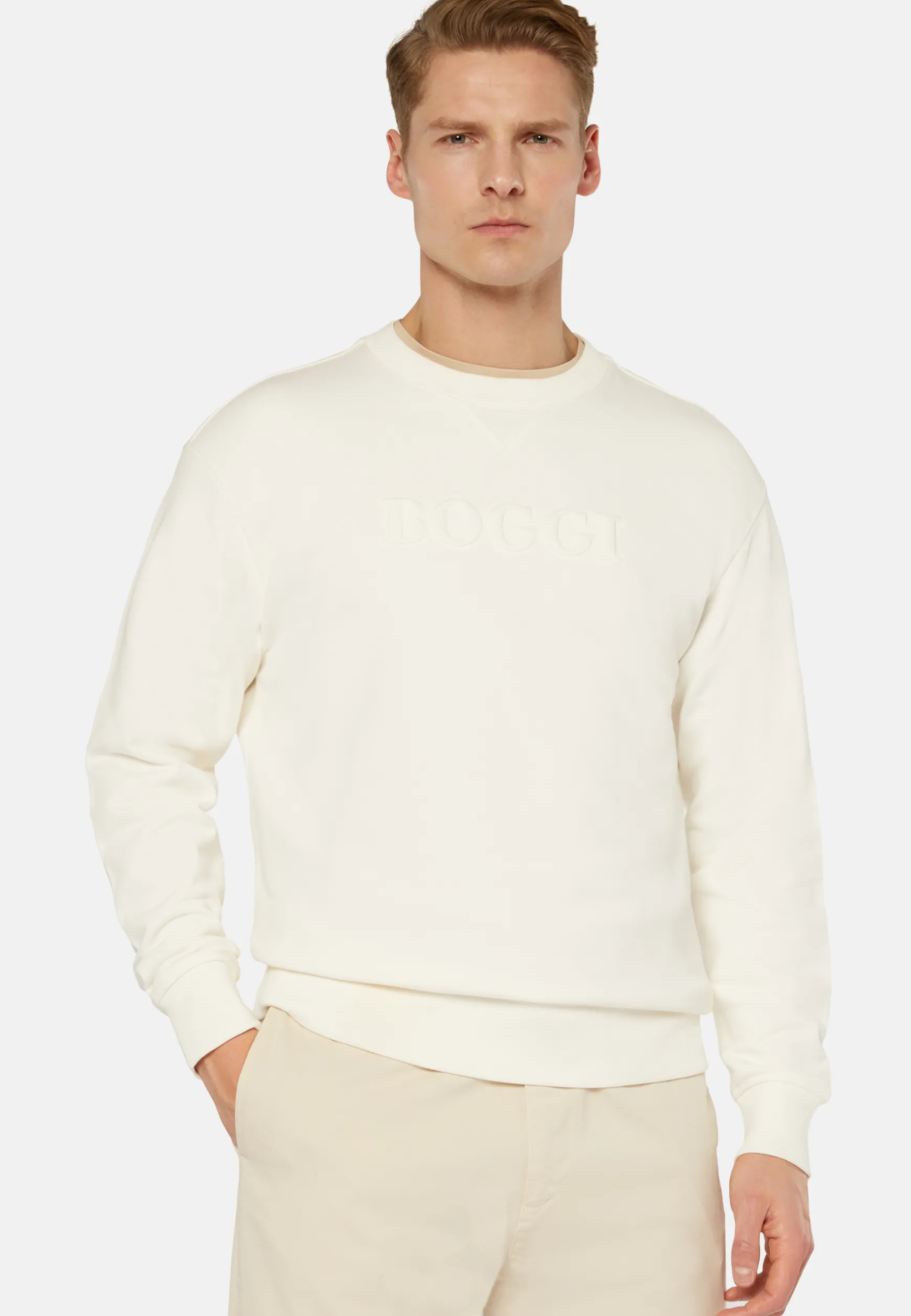 Crew Neck Cotton Sweatshirt|Boggi Milano Cheap
