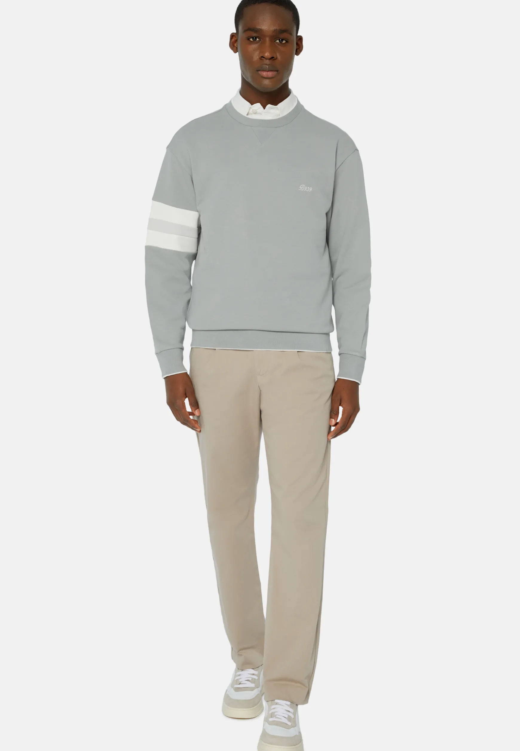 Crew Neck Sweatshirt In Organic Cotton Blend|Boggi Milano New