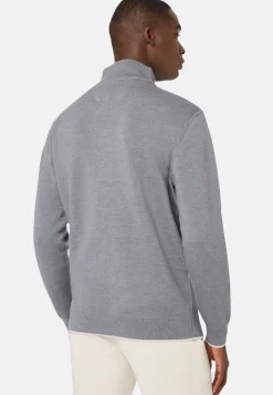 Double Half Zip Jumper In Wool Nylon Cotton|Boggi Milano Cheap