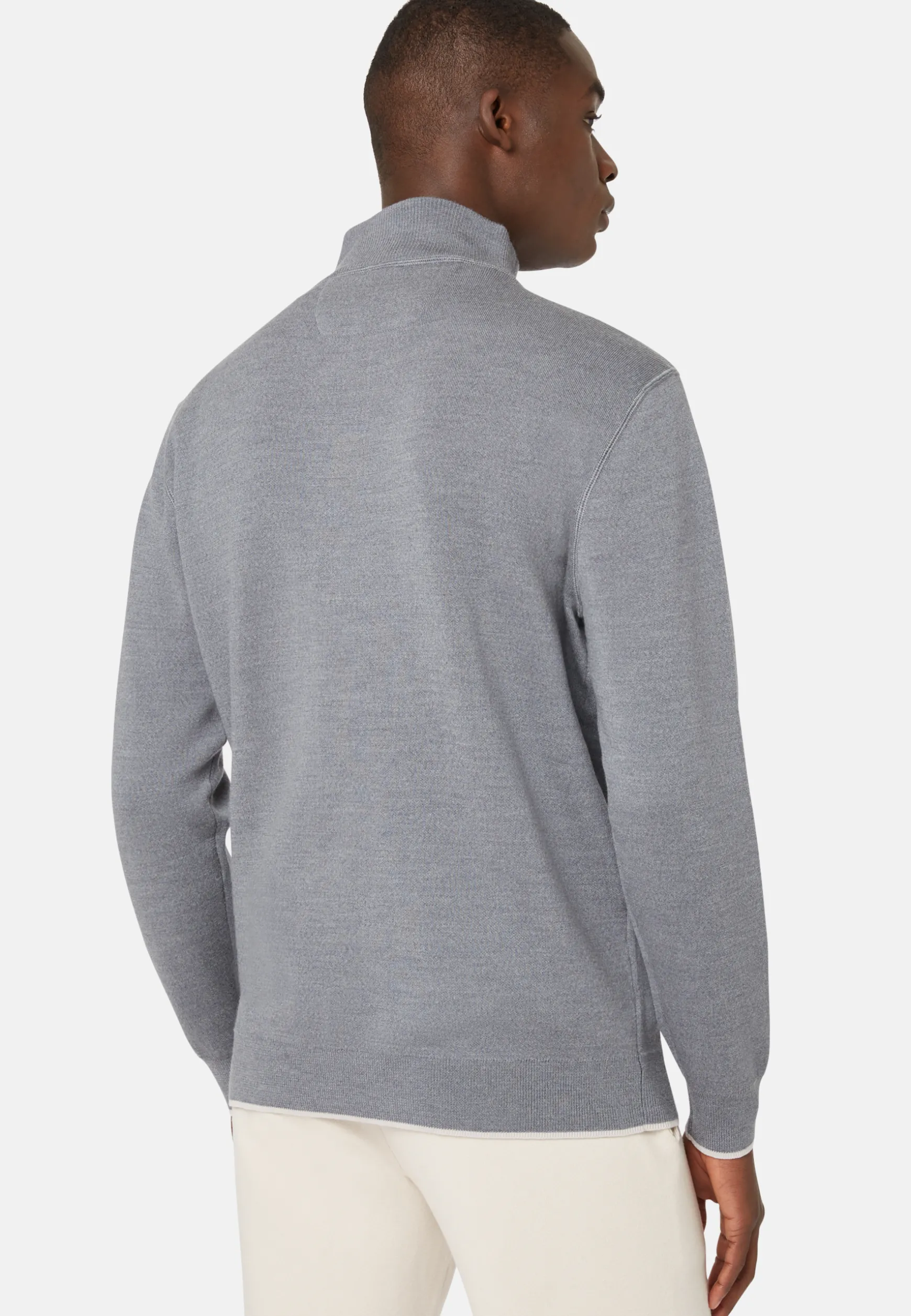 Double Half Zip Jumper In Wool Nylon Cotton|Boggi Milano Cheap