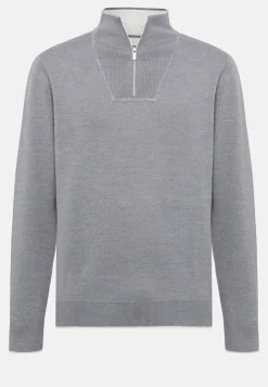 Double Half Zip Jumper In Wool Nylon Cotton|Boggi Milano Cheap
