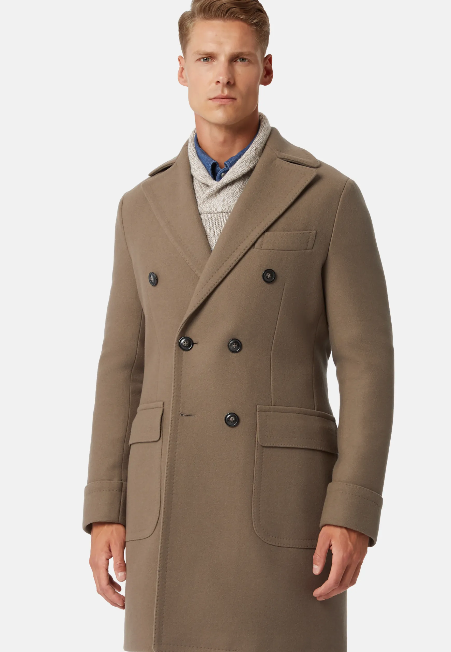Double-Breasted Wool Coat|Boggi Milano Online