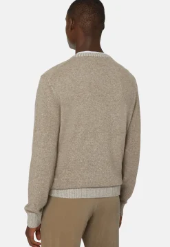 Dove Grey Crew Neck Jumper In a Cashmere Blend|Boggi Milano Fashion