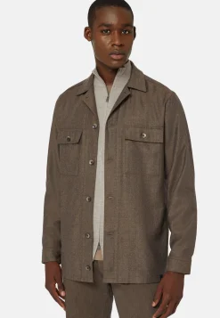 Dove Grey Flannel Overshirt|Boggi Milano Hot