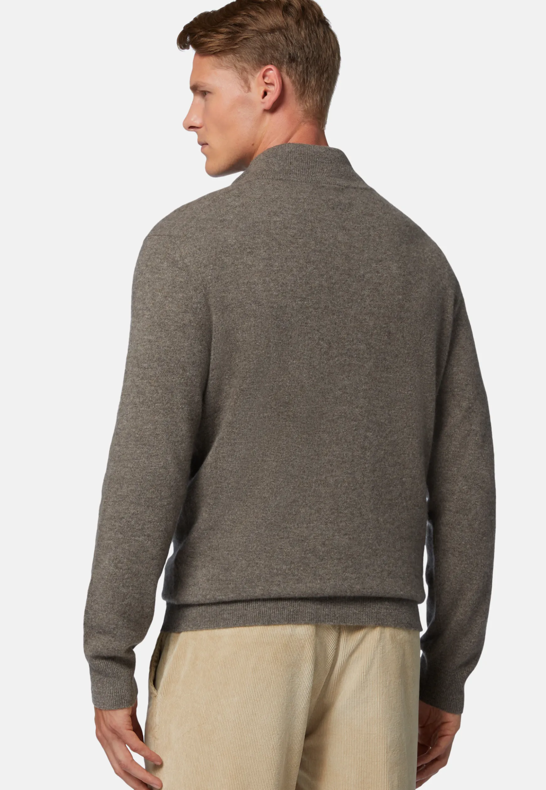 Dove Grey Half-Zip Jumper in Cashmere|Boggi Milano Outlet